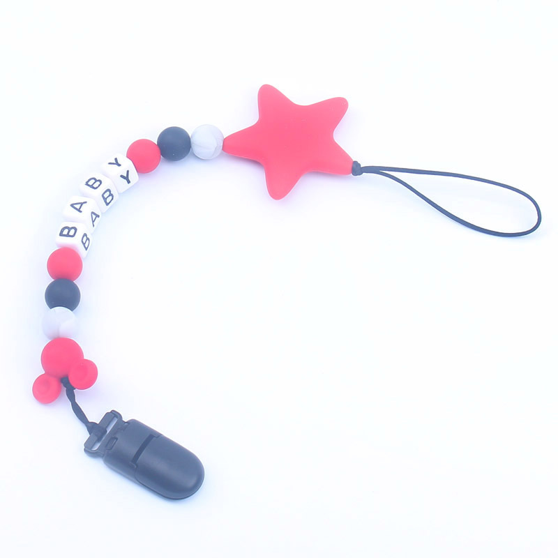 Baby Pacifier Clip - Personalized Name English Letters Baby Pacifier