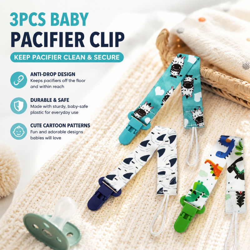 3PCS Baby Pacifier Clip with C - огляд і ціна Baby Pacifier Clip